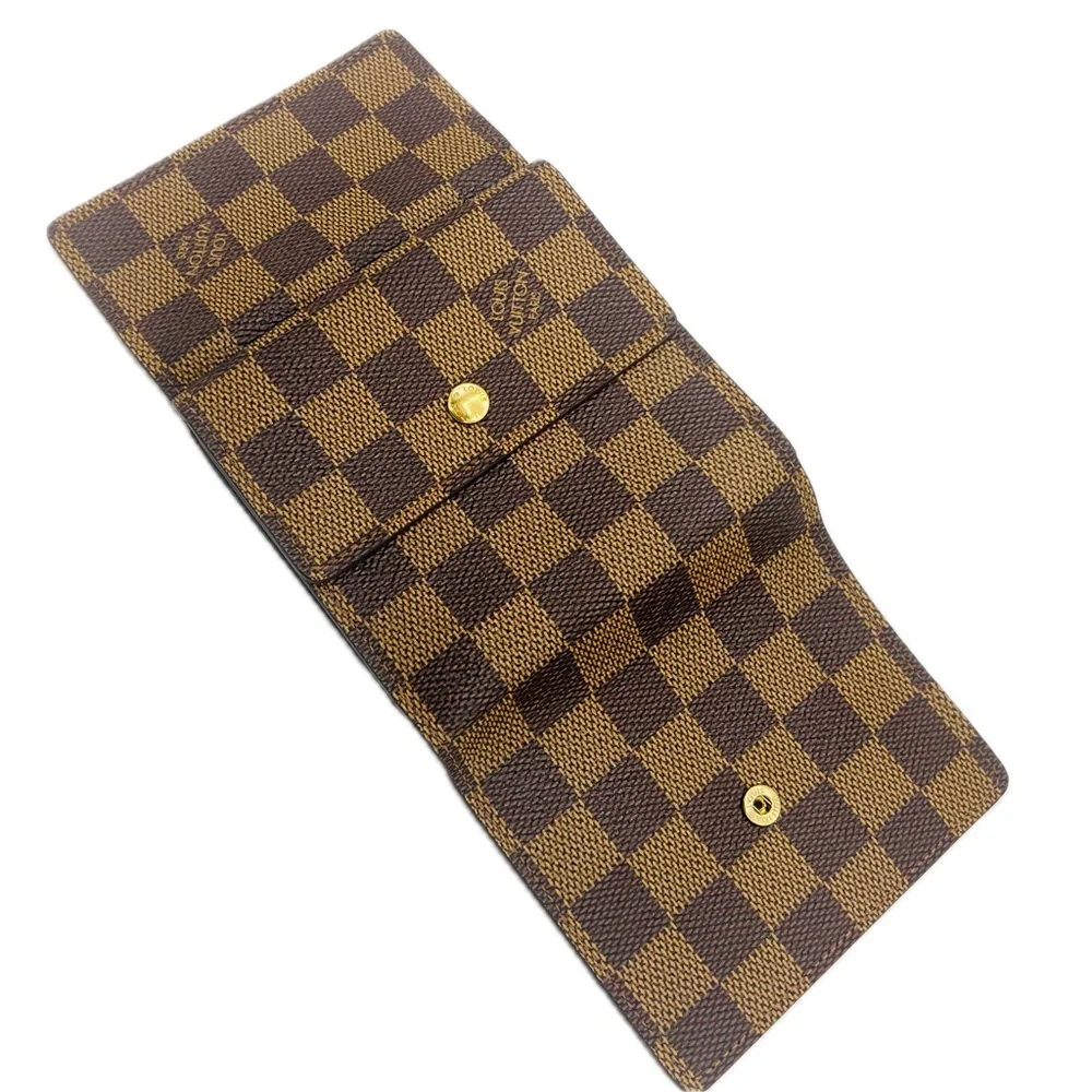 LOUIS VUITTON Damier Ebene Elise Compact Wallet Vintage 2000, Unisex, Authentic